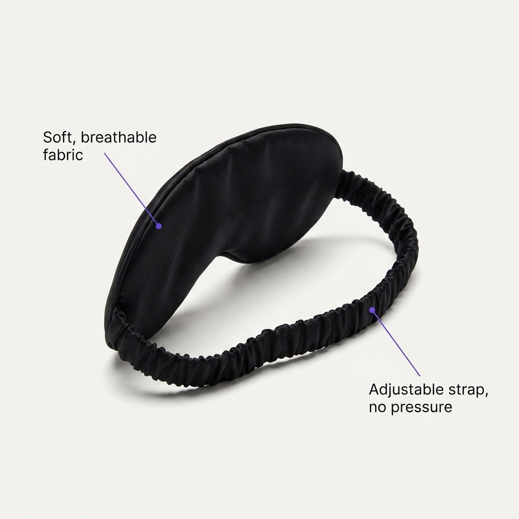 Comfort Sleep Mask fabric and adjustable strap